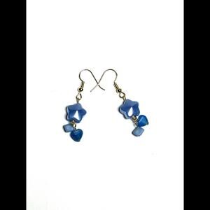 Charming Blue Floral Drop Earrings